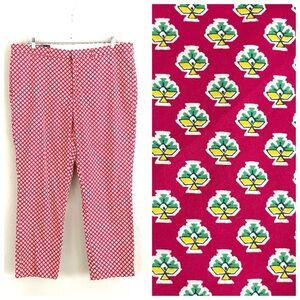 VTG 42x30 Polo Ralph Lauren Dark Pink Plant Floral Chino Pants Derby Party Golf
